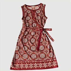 MAX STUDIO Women’s Sleeveless Tie-Waist Dress – Red & White, Size XS